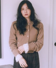 earth music&ecology 【イージーケア】パウダーシャギークルーネックカーディガン