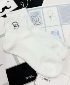 WEGO アンクルパイルゆる刺繍ソックス