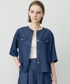 ICB L ナチュラルソフトデニム クロップドジャケット