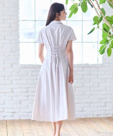 Feroux 【洗える】パールボタンストライプ シャツワンピース