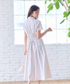 Feroux 【洗える】パールボタンストライプ シャツワンピース