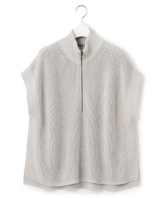 J.PRESS YORK STREET 【WOMEN】コットンニット ハーフジップポンチョ