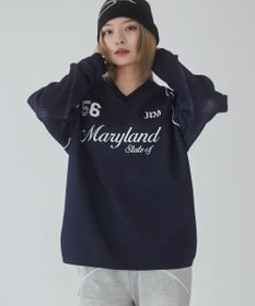 WEGO 【ユニセックス着用ITEM】ゲームロゴメッシュジャガードプルオーバー