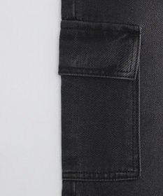 WEGO 【ユニセックス着用ITEM?MLサイズ展開】ダブルウエストカーゴデニムパンツ