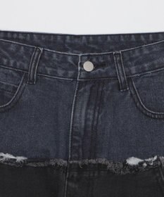 WEGO 【ユニセックス着用ITEM?MLサイズ展開】ダブルウエストカーゴデニムパンツ