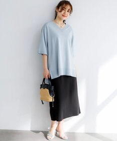 23区 L 【先行予約/WEB&一部店舗限定カラーあり/Lサイズ限定】レーヨンポリエステルストレッチ Vネック ニット