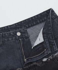 WEGO 【ユニセックス着用ITEM?MLサイズ展開】ダブルウエストカーゴデニムパンツ