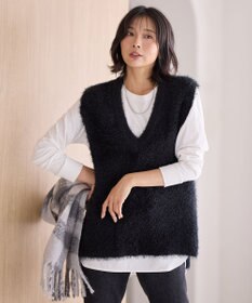 ANY L 【洗濯機可】フェザーニットベスト