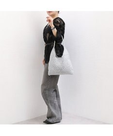 UNBILLION カシュカシュ cachecache / メタリックコード柄編みワンハンドルトート