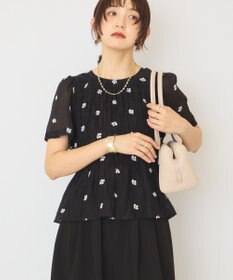 AMERICAN HOLIC 花柄刺繍シャーリングブラウス