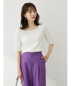 Green Parks 前後２ｗａｙリブ５分袖プルオーバー