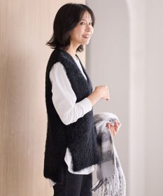 ANY L 【洗濯機可】フェザーニットベスト