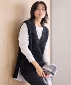 ANY L 【洗濯機可】フェザーニットベスト