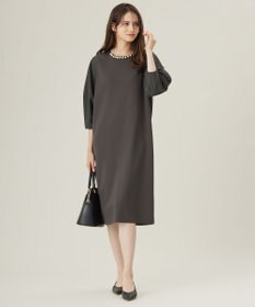 自由区 L 【洗える】パールディティールニット ワンピース