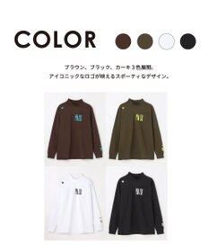 PW CIRCULUS 【裏起毛であたたか】【MEN】WAVY LOGO  裏起毛ロングスリーブモックネックT ゴルフ