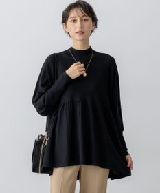 23区 【洗える】ウールギャザー ドルマンスリーブ ニット ブラック系