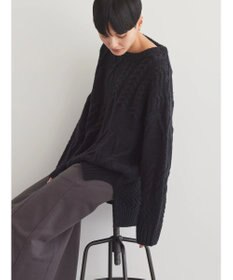 AMERICAN HOLIC パッチワークケーブルニットプルオーバー