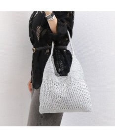 UNBILLION カシュカシュ cachecache / メタリックコード柄編みワンハンドルトート