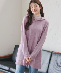 Tiaclasse メランジフーディーニットチュニック