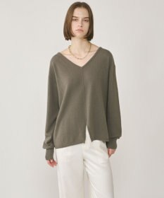 GRACE CONTINENTAL ウールVネックニットトップ