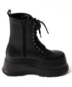 WEGO 厚底ボリュームレースアップショートブーツ