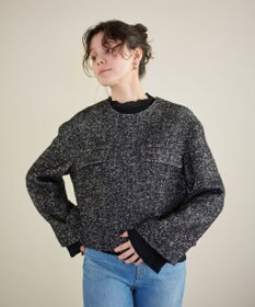 #Newans 【セットアップ可能】ワイドスリーブツイードプルオーバー