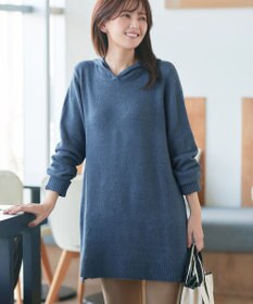 Tiaclasse メランジフーディーニットチュニック