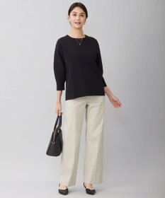 自由区 【接触冷感・UVカット・吸水速乾・洗える】シェルタリングオックスストレート パンツ