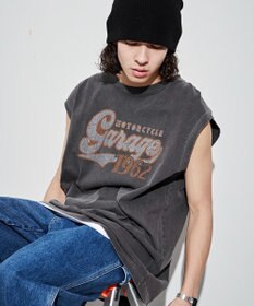 WEGO 【ユニセックス着用アイテム/手洗い可】ピグメントグラフィックノースリーブ