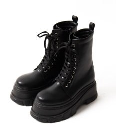 WEGO 厚底ボリュームレースアップショートブーツ