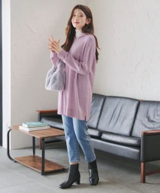 Tiaclasse メランジフーディーニットチュニック