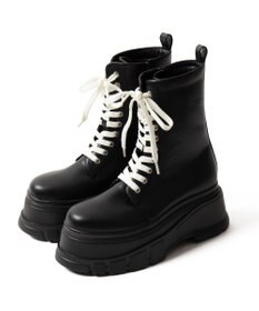 WEGO 厚底ボリュームレースアップショートブーツ