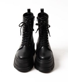 WEGO 厚底ボリュームレースアップショートブーツ