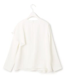 ICB 【WEB限定カラーあり・洗える】エステルダブルクロス 長袖ラッフルブラウス