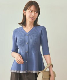 ANY SIS S シアーフリルペプラム ニット