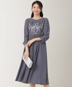 ANY SIS S 【洗える】フラワー刺繍パーツ ワンピース