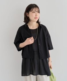 Green Parks Ｉ　ＳＥＴ２点　ギャザーシャツ＋布帛インナー