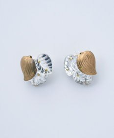 monshiro 【シルバー/ガラス】ハナミズキリーフピアス