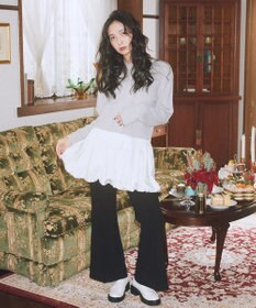 earth music&ecology 【イージーケア】パウダーシャギークルーネックカーディガン