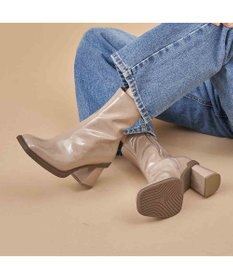 MODE ET JACOMO <carino>【レイン対応】スクエアトゥブロックヒールブーツ