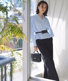 自由区 【洗える】ライトフィールジャージーワイドストレート パンツ