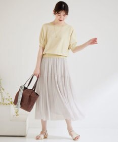 ANY SIS 【洗える】シアーストライププリーツ スカート