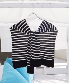 Tiaclasse 肩掛けボーダーフェイクカーデ