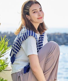 Tiaclasse 肩掛けボーダーフェイクカーデ