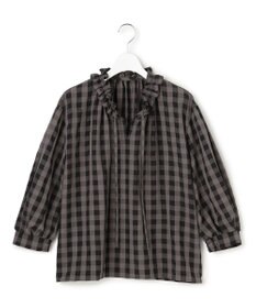 23区 L 【WEB&一部店舗限定】ブロックチェック フリル ブラウス