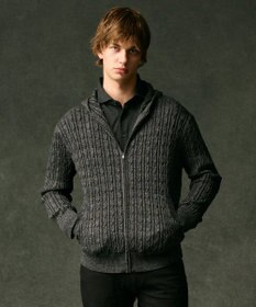 JOSEPH ABBOUD 【オリジナルオーガニックコットン使用/サスティナブル】JOE COTTONケーブル ニットパーカー