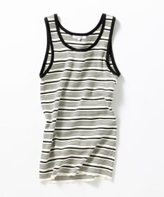 23区 【新色追加/Oggi6月号掲載】コットンリブ タンクトップ ホワイトxブラックボーダー