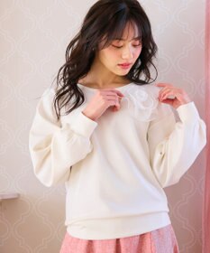 Feroux 【洗える】ローズコサージュ ダンボールプルオーバー