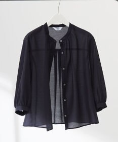 J.PRESS LADIES 【洗える】シアーブライトローン バンドカラー ブラウス