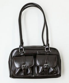 WEGO ベルト2ポケットデザインボストンバッグ